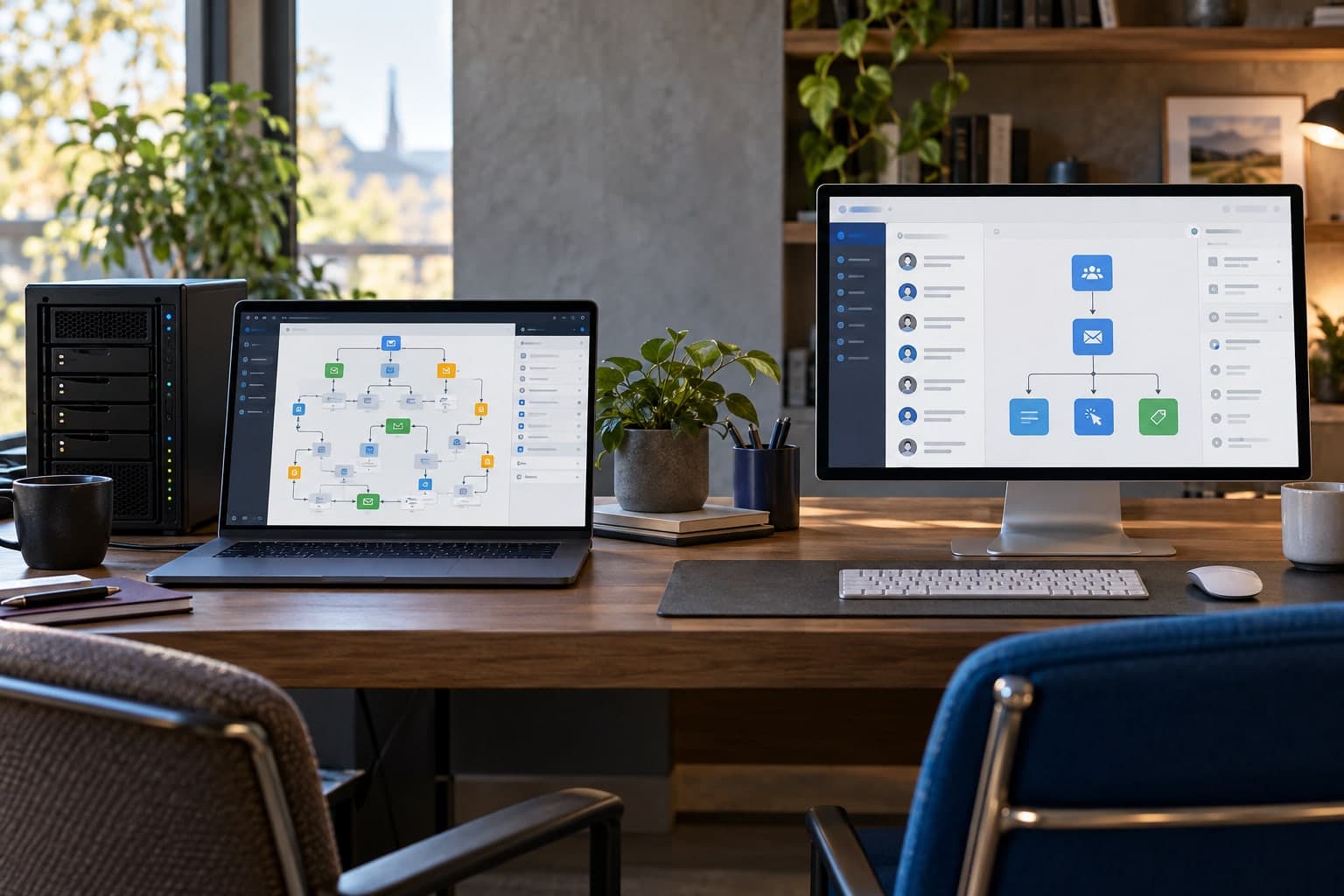 Dos formas de operar automatización de marketing: infraestructura propia y plataforma de suscripción.