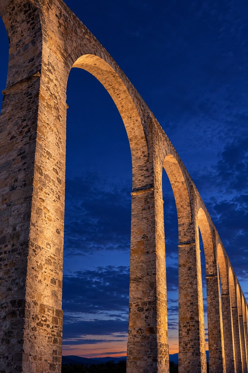 Interpretación visual de los arcos del acueducto de Querétaro